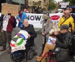 Disabled people Against Cuts protest the Tory Party Conference